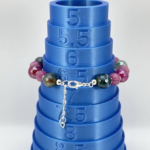 Rainbow Plated Quartz Agate Hematite Stone Beaded Bracelet Artisan Boho New - Picture 6 of 6